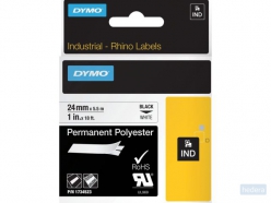 Labeltape Dymo Rhino 1734523 24mmx5.5m polyester zwart op wit