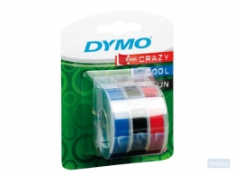 Dymo D3 tape 9 mm, assorted colors, blister of 3 pieces
