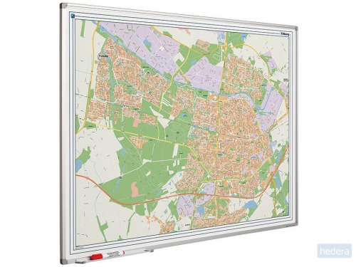 Landkaart bord Softline profiel 8mm, Tilburg