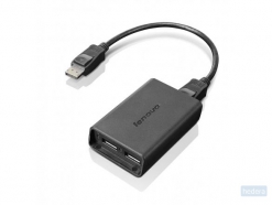 Lenovo DisplayPort to Dual-DisplayPort Monitor Cable USB-kabel USB A Zwart (0B47092)