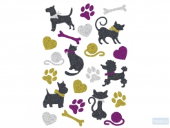 HERMA 3273 Stickers Katten+Honden, glittery
