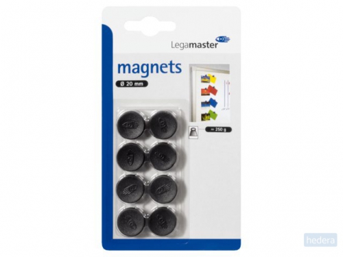 Magneet Legamaster 20mm 250gr zwart 8stuks
