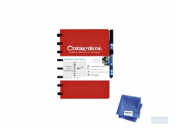 Notitieboek Correctbook uitwisbaar en herbruikbaar A5 rood lijn 40blz