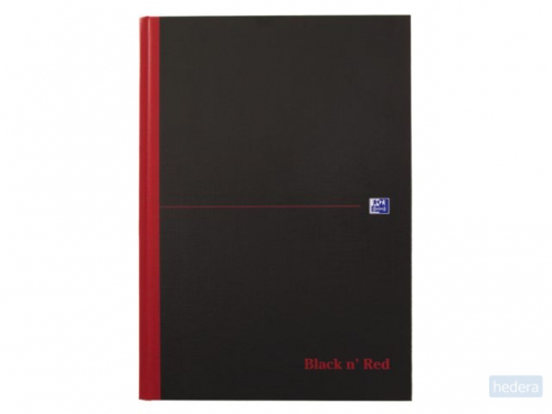 Oxford BLACK N' RED gebonden boek, 192 bladzijden, ft A4, gelijnd