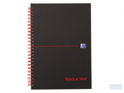 Oxford BLACK N' RED spiraalblok karton, 140 bladzijden ft A5, gelijnd