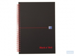 Oxford BLACK N' RED spiral notebook cardboard, 140 pages ft A5, lined