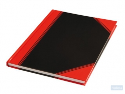 Notitieboek zwart/rood A4 lijn 60gr 96vel