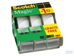 Plakband Scotch Magic 810 19mmx7.5m onzichtbaar mat 2 1 gratis   afroller
