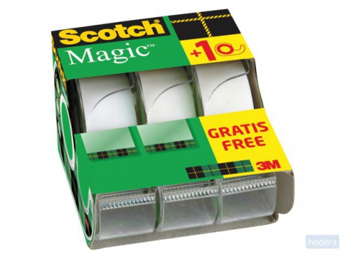 Plakband Scotch Magic 810 19mmx7.5m onzichtbaar mat 2 1 gratis   afroller