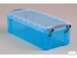 Really Useful Box 0,9 liter, transparant blauw