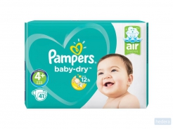 Pampers Baby-Dry Maat 4+ 41 Luiers Droge Ademende Huid, -