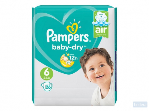 Pampers Baby-Dry Maat 6 26 Luiers Voor Droge Ademende Huid, -