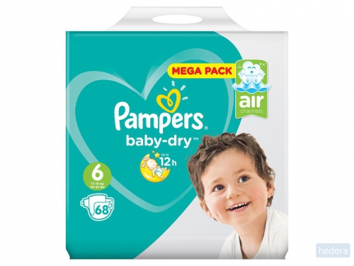Pampers Baby-Dry Maat 6 68 Luiers Voor Droge Ademende Huid, -