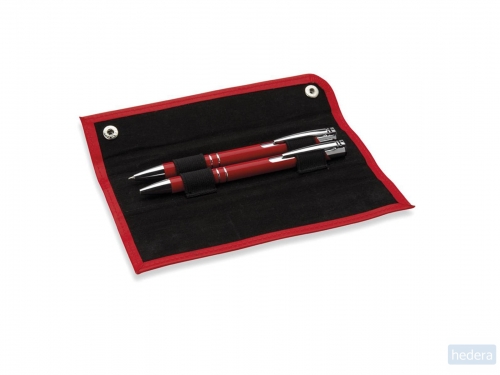 Pen en potlood set in PU etui Gemello, rood