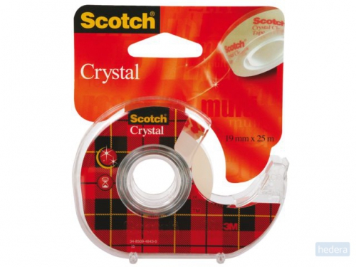 Plakband Scotch Crystal 600 19mmx25m transparant   afroller