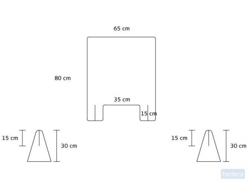 Plexiglas baliescherm H80xB65 cm