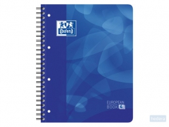 OXFORD School projectbook A4  gelijnd 4 gaats 120 vel soepele kunststof kaft blauw