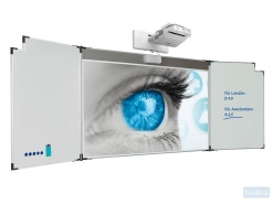 Projectiebord emailstaal mat wit (16:10) , Extraflat profiel, 5-vlaks voor touch projector (o.a. Epson 695Wi), muurmontage
