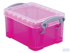 Really Useful Box opbergdoos 0,3 liter transparant roze