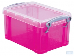 Really Useful Box opbergdoos 0.7 liter transparant roze