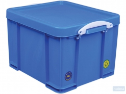 Really Useful Box opbergdoos 35 liter blauw met witte handvatten