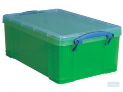 Really Useful Box opbergdoos 9 liter, transparant groen