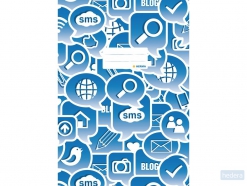 Schriftkaft Herma A4 Social Icons blauw