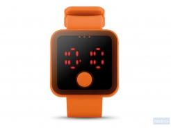 Siliconen LED horloge Redtime, oranje