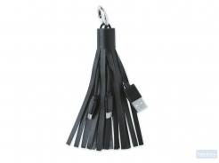 Sleutelhanger franje 3x USB Tassel, zwart