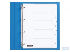 Tabbladen Quantore 4-gaats 1-5 genummerd wit karton