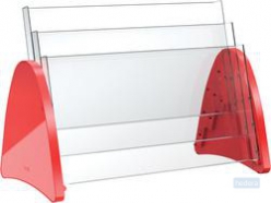 tafelstandaard "parabool" A3 / krantenformaat - 3 vaks rood