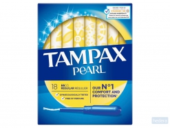 Tampax Pearl Regular Tampons Inbrenghuls x18, -