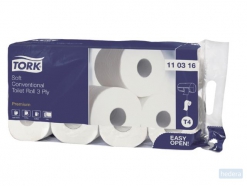 Toiletpapier Tork T4 traditioneel premium 3-laags 250 vel wit 110316