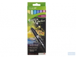 Tombow ABT Dual Brush Pen, set van zes pastelkleuren