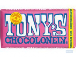 Chocolade Tony's Chocolonely wit framboos knettersuiker reep 180gr