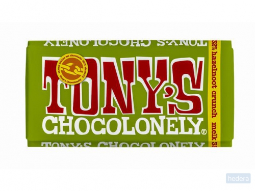 Tony's Chocolonely Melk hazelnoot crunch 180gr