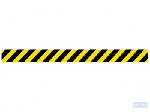 Vloersticker OPUS 2 rechte lijn geel / zwart