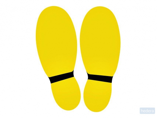 Vloersticker OPUS 2 voeten 2 x geel / zwart