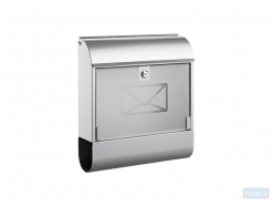 Alco brievenbus met slot, 360 x 400 x 110mm, zilver