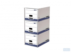 Fellowes Bankers Box® System A4 archieflade, wit / blauw, pak à 5 stuks