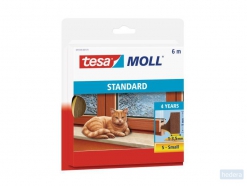Tesa moll® tochtstrip I-profiel (1-3,5mm), 6m x 9mm x 4mm, bruin