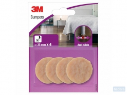 3M antislip rubberen glijders, ø 35mm, transparant, 4 stuks in blisterverpakking
