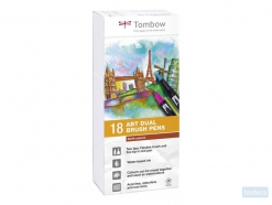 Tombow ABT Dual Brush pen, dubbelzijdig (0.8mm en 0.8/3.3mm), assorti Earth Colours, doos à 18 stuks