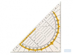 Corona geodriehoek, transparant kunststof, schuine zijde 16cm